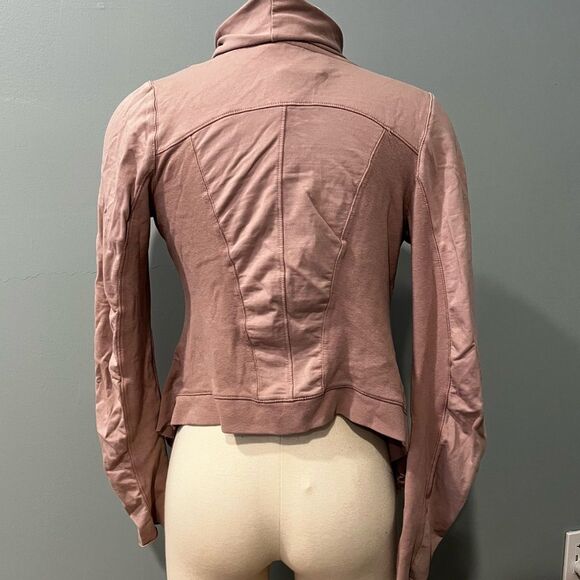 Anthropologie Pure + Good Blush Pink Draped Zip Front Cardigan Size Small - Picture 5 of 8